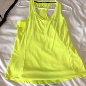 Neon yellow Nike tank top size small